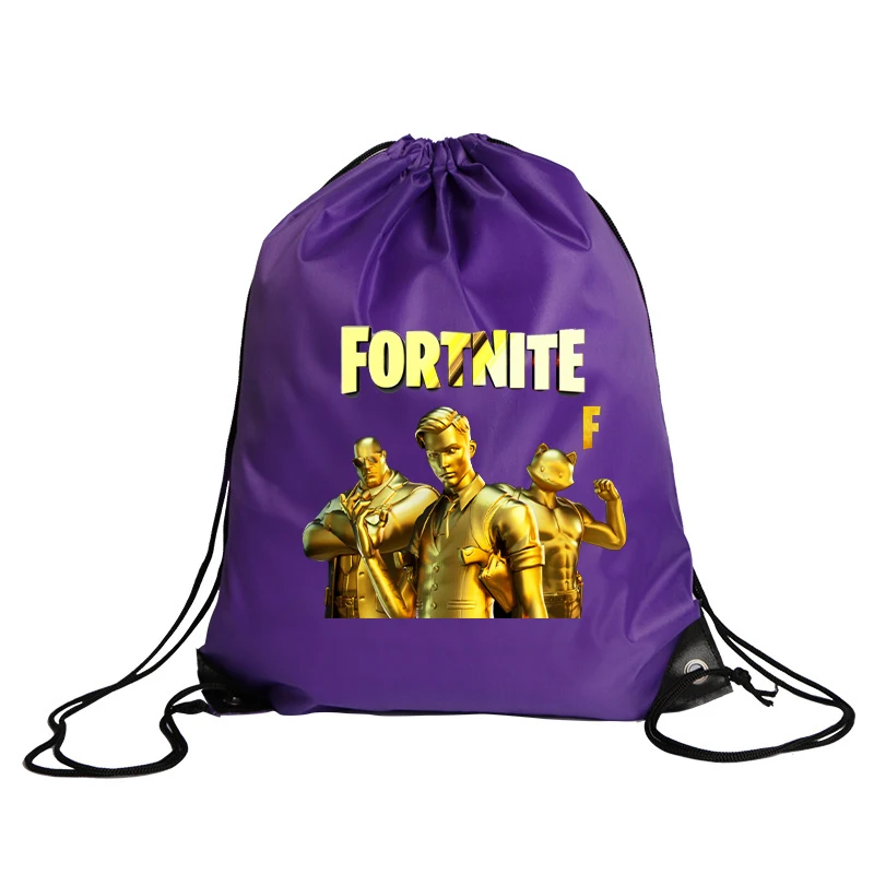 Nuevas bolsas con cordón Fortnites, mochila impermeable de gran capacidad, bolsa estampada con figura de dibujos animados, bolsa de almacenamiento de baloncesto para niños