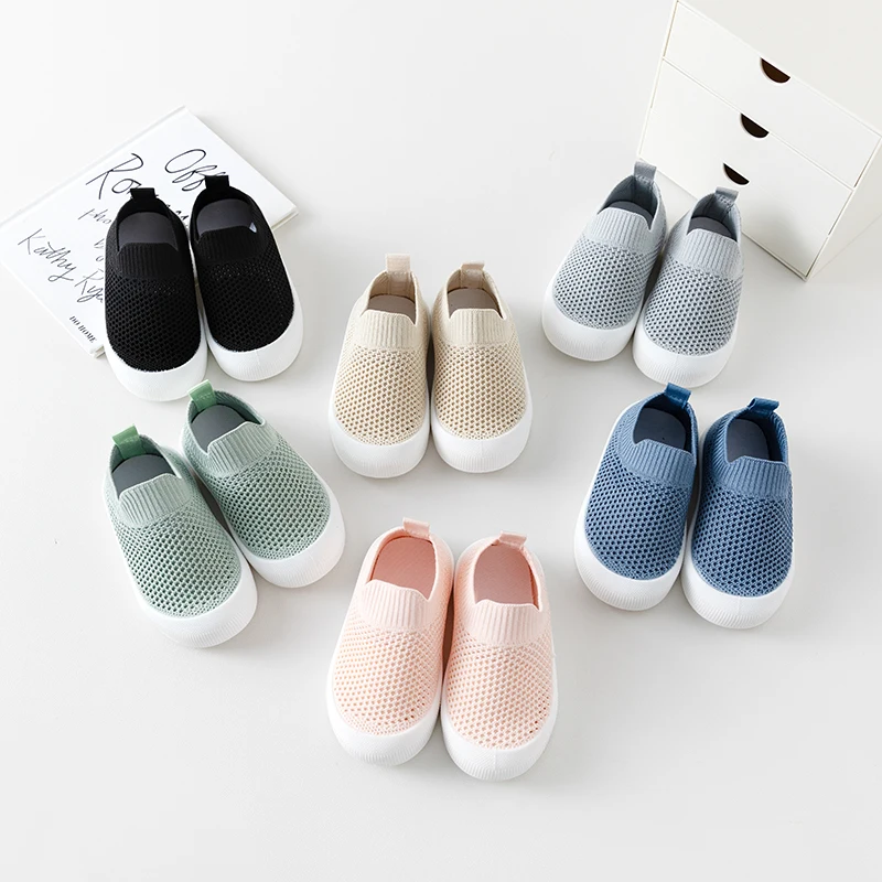 Casual Comfortable Solid Color Slip On Low Top Woven Shoes For Baby Boys, Breathable Lightweight Walking Shoes For All Seasons