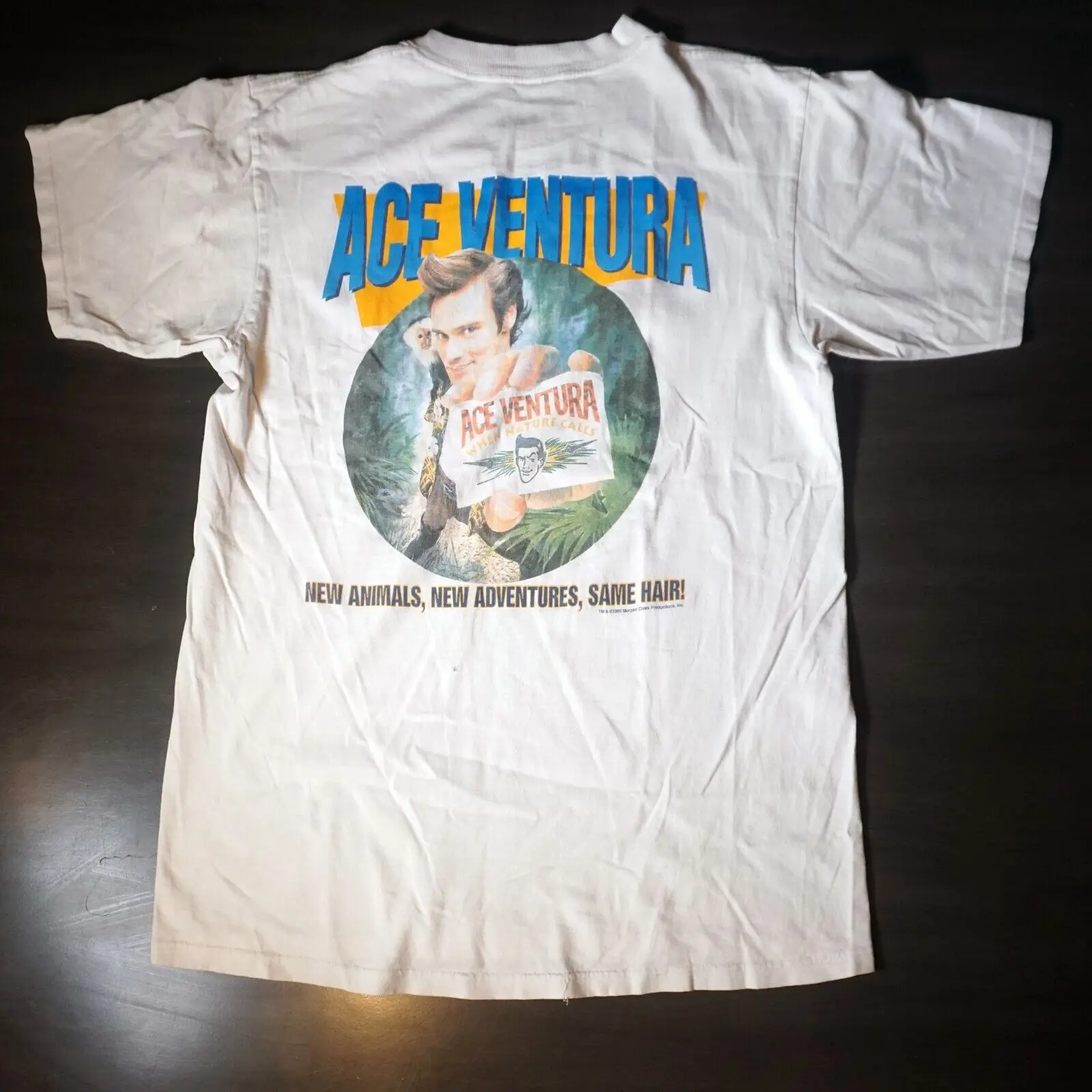 Vintage Ace Ventura T Shirt Size Large White 90'S Movie Promo Jim Carrey Rare