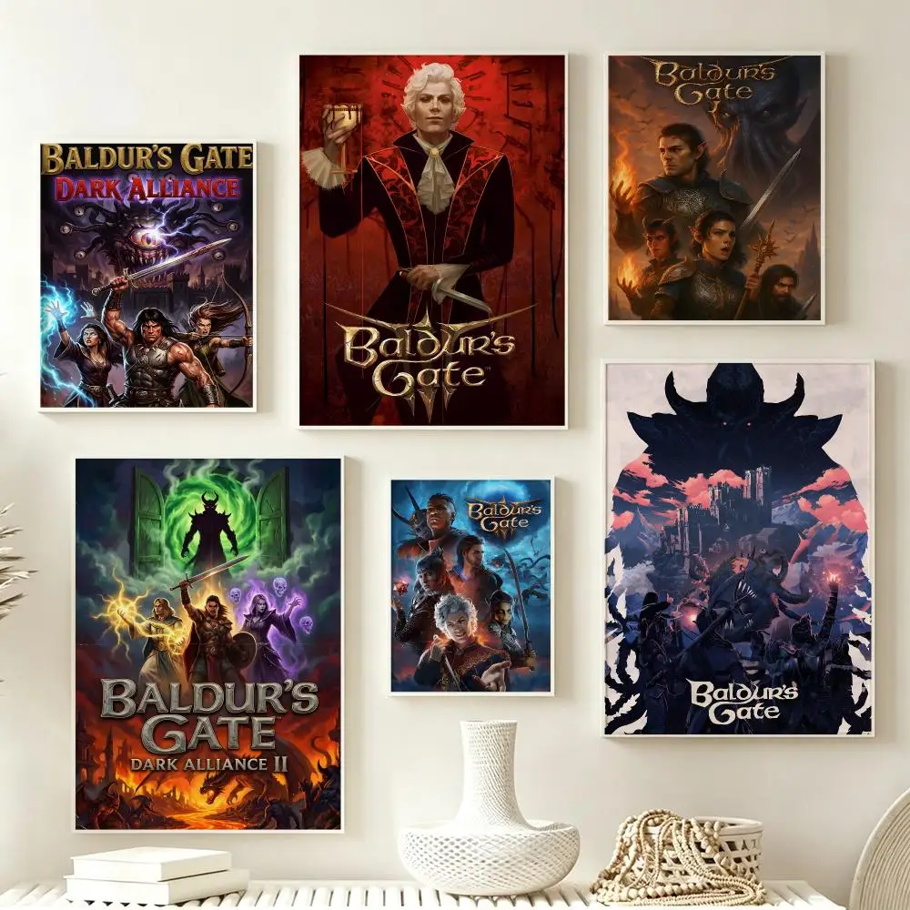 Game Baldur's Gate 3 Poster Poster Multiple Sizes  frameless Creamy Style Wall Art Home Decor For Living Room Bedroom gift