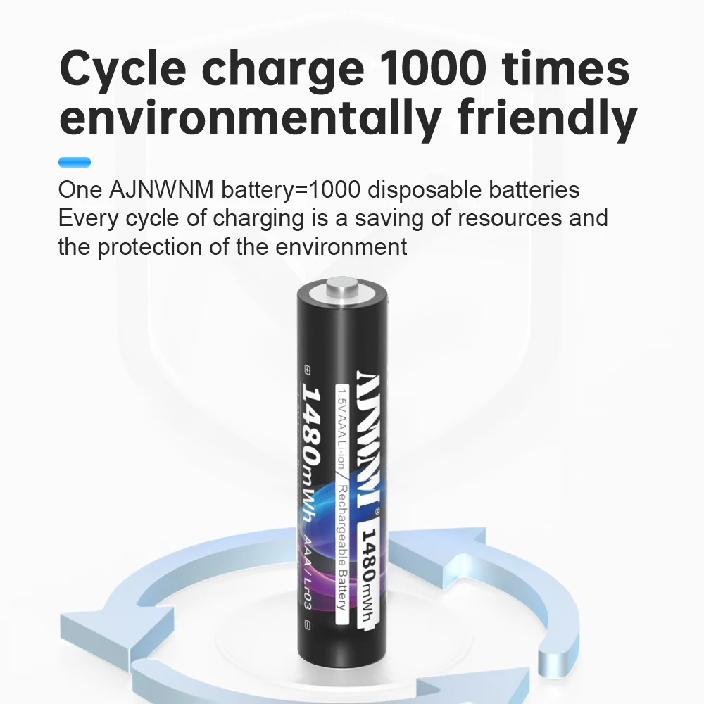 AA بطارية ليثيوم أيون قابلة لإعادة الشحن ، 1480 مواط ساعة ، بطاريات 3A ، من من من من من من من نوع V
