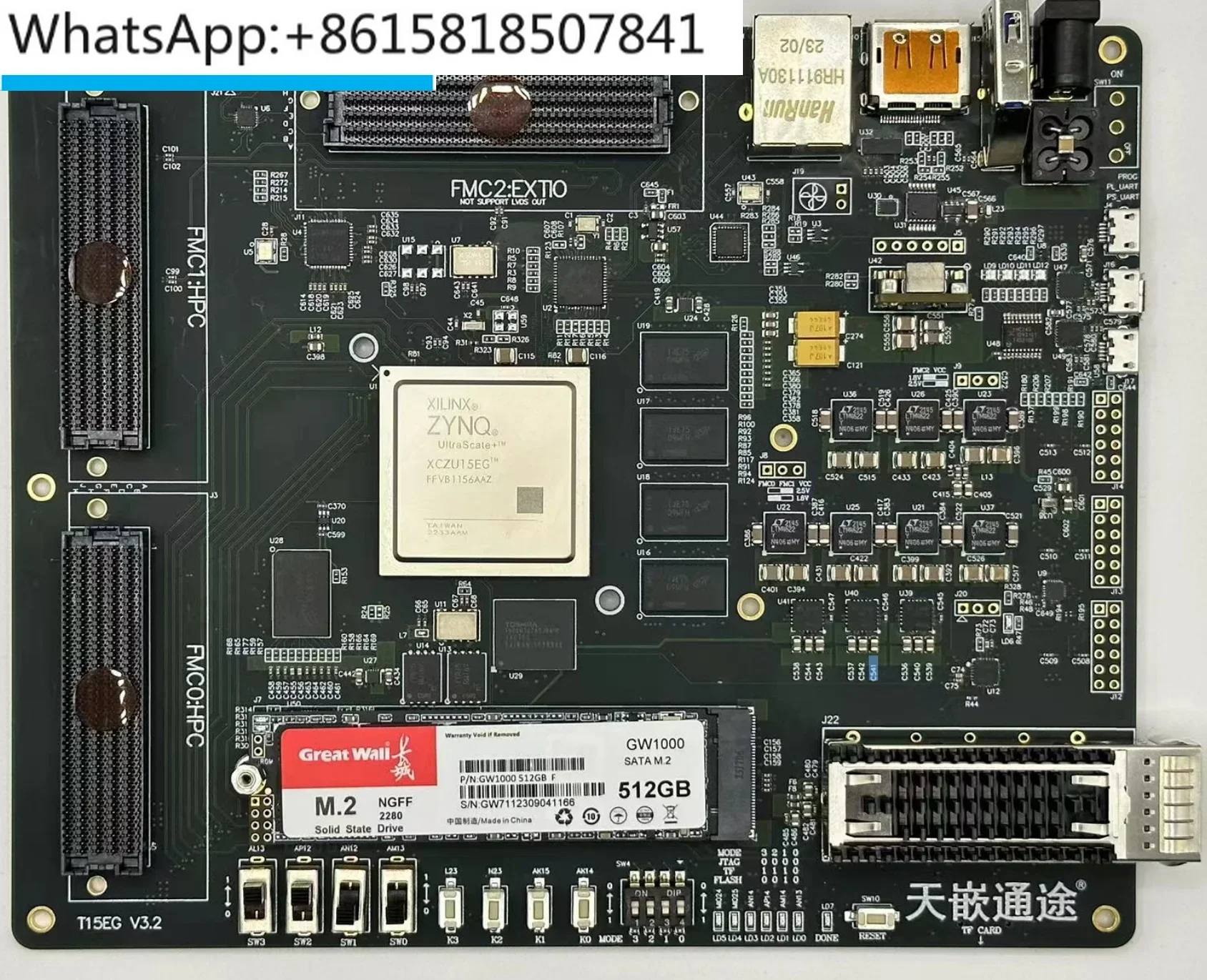 MPSOC development board XCZU15EG with FMC HPC sky embedded software radio