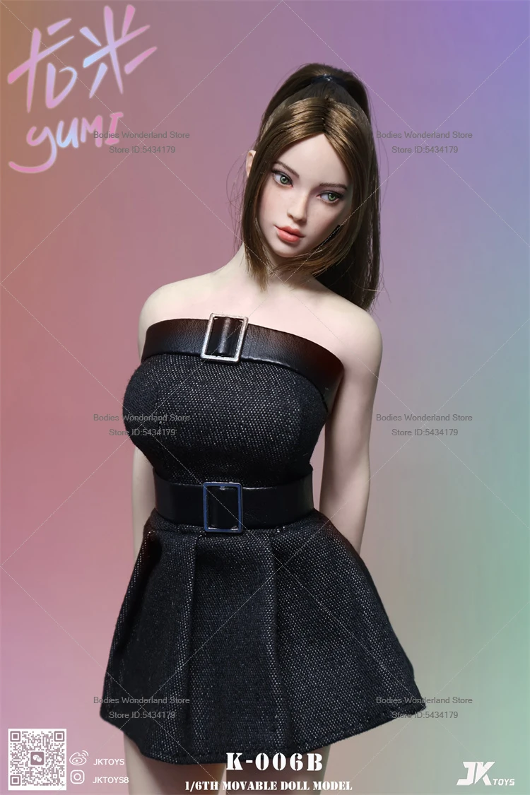 JKTOYS K-006 Масштаб 1/6 Красота Ю Ми Голова Резьба Подвижные Глаза Смешанная Гоночная Женская Голова Солдата для 12-дюймовой Фигурки Куклы Тело