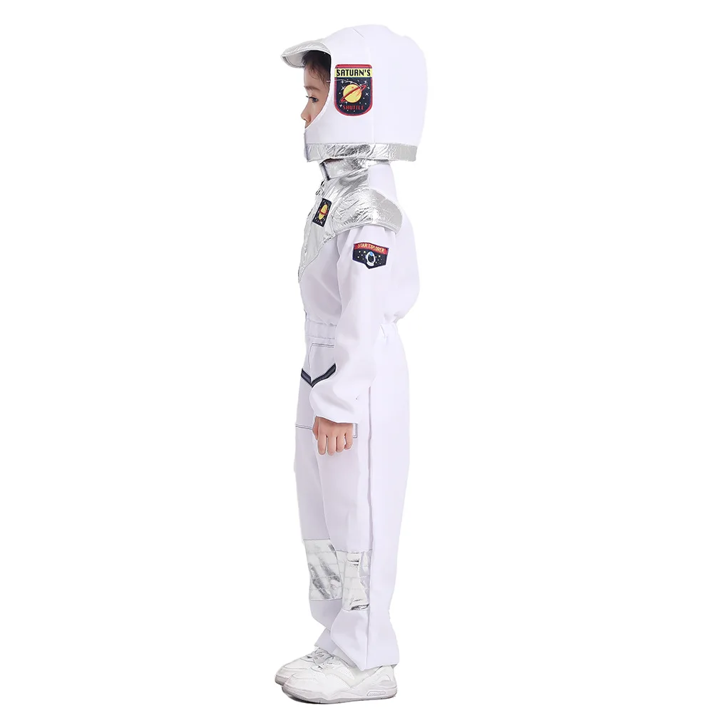 Boys Girls White Space Astronaut Costume Suitable For Book Week Halloween Carnival Out Space Themed Party Kids Costumes