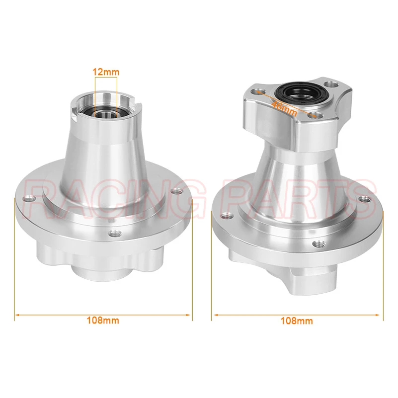 CNC Silver Front & Rear Disc Brake Hub Wheel Rim Hub for Dax Ruckus Zoomer Monkey Z50 bike