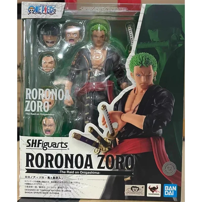 BANDAI-S.H.Figuarts SHF Roronoa Zoro Raid, figurines d\'action Anime, jouets modèles, 100% d\'origine, en stock