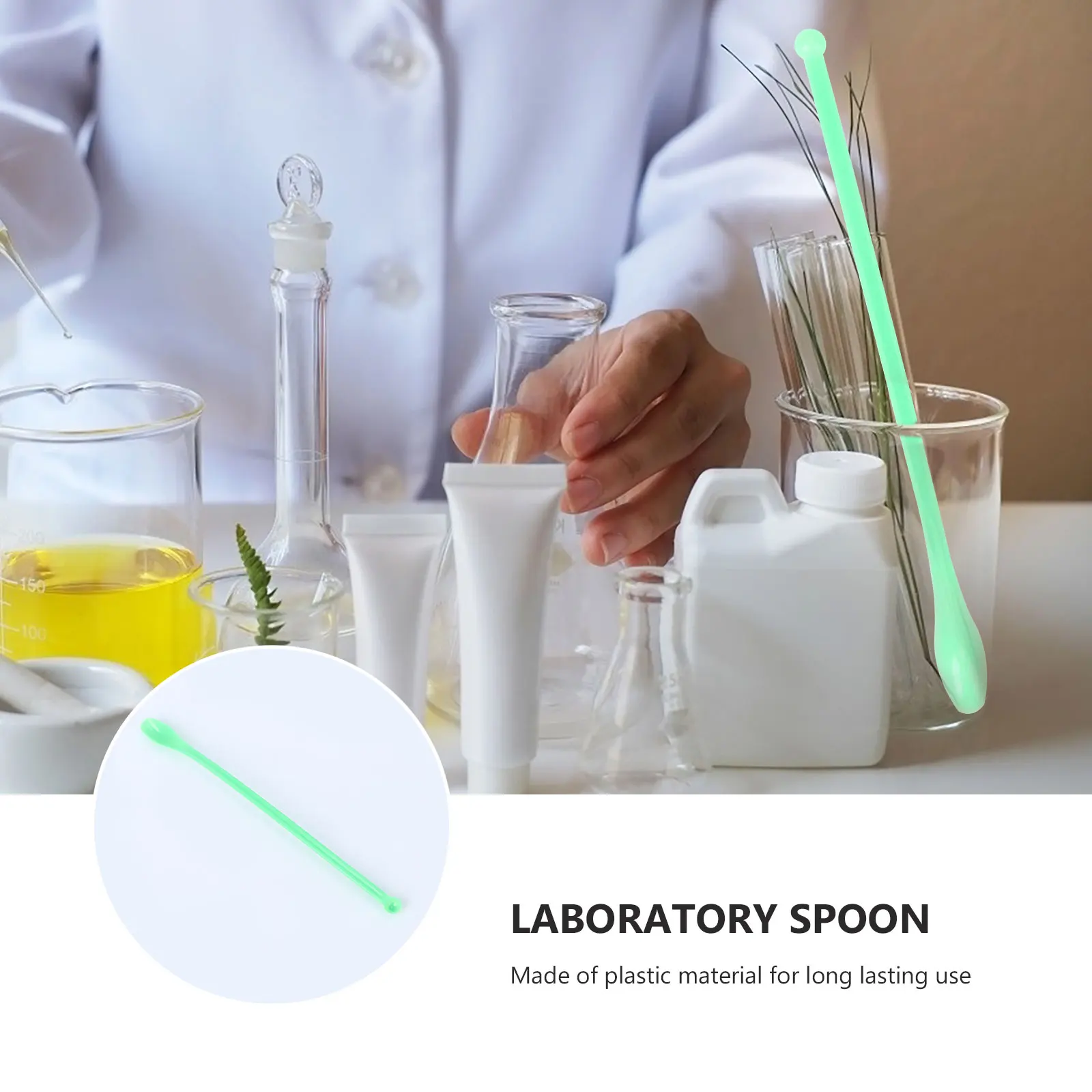 50 قطعة ملاعق قياس بلاستيكية مزدوجة الرأس مغرفة لمسحوق الحبيبات أخذ العينات مختبر المطبخ استخدام خلط ملعقة أداة