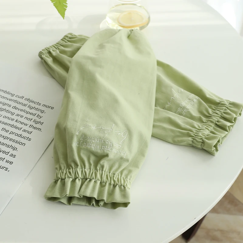 Long Short Soft Cotton Sleeve Covers with Water Repellent Wipe Clean Stain Resistant for Kitchen Office School Floral Handcraft