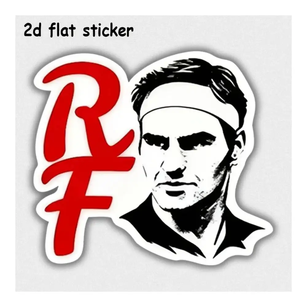 Tennis Legend Illustration Waterproof Vinyl Decal For Car Motorcycle Laptop Water Bottle Smooth Surfaces