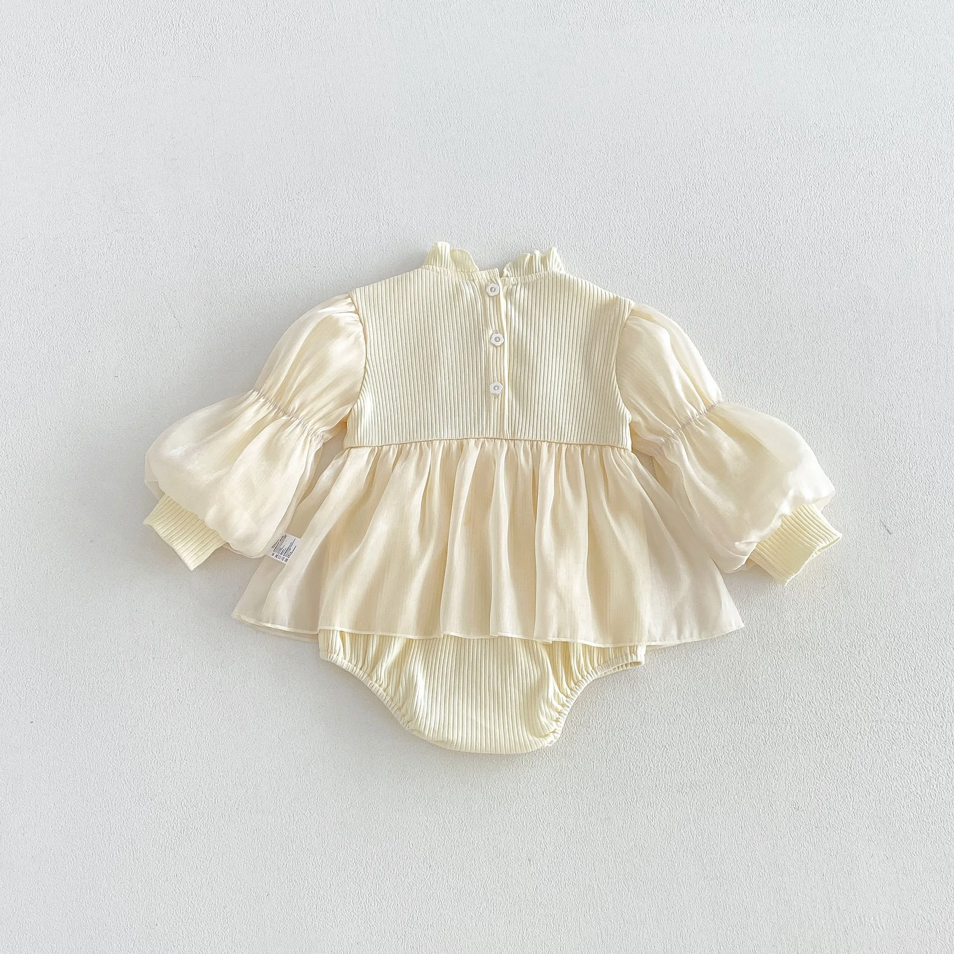 New Infant Girls long Sleeve lantern Romper ,  Newborn Princess Kids Cute Party Birthday Clothes   0-2 T