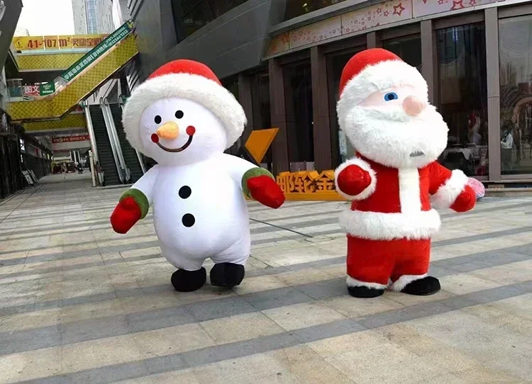 Traje inflável do mascote do caráter dos desenhos animados, boneco de neve do Papai Noel, vestido extravagante da cerimônia da propaganda, carnaval animal do partido, 260cm