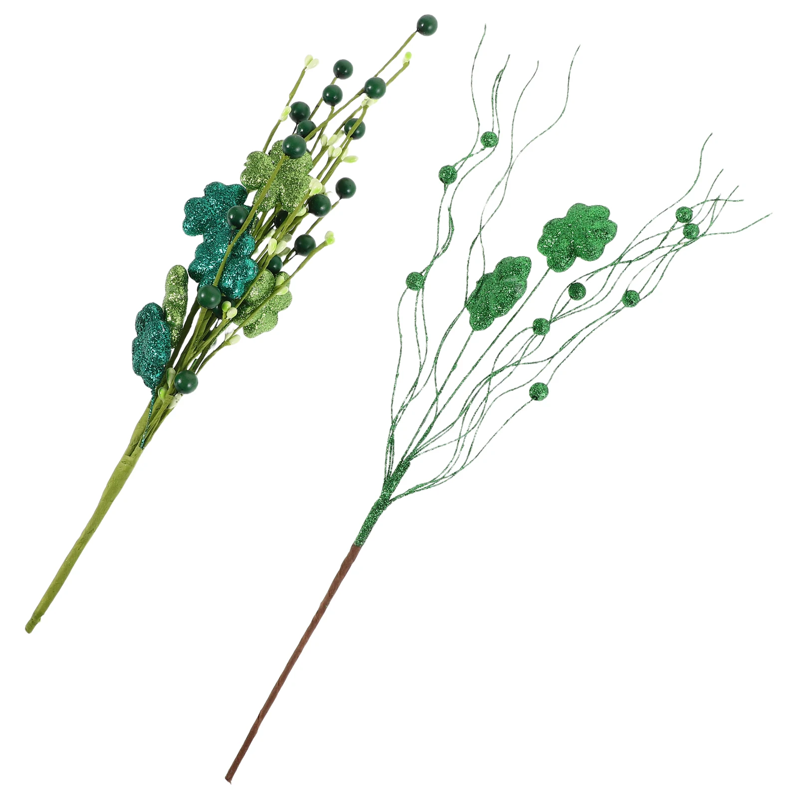 

2 pcs Spring Four Leaf Clover Branches Artificial Floral Arrangements For Home Decor Living Room Bedroom Office Greenery Stems