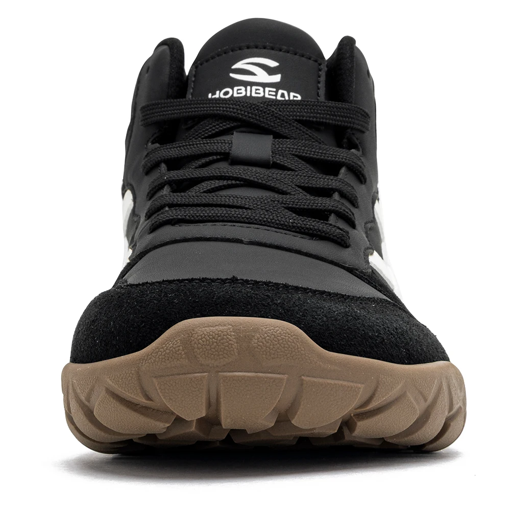 HOBIBEAR Mid-Top Wanderstiefel mit breiter Passform, Unisex Outdoor-Wanderschuhe, Kunstleder, rutschfeste Trailrunning-Knöchelschuhe – Detail 3