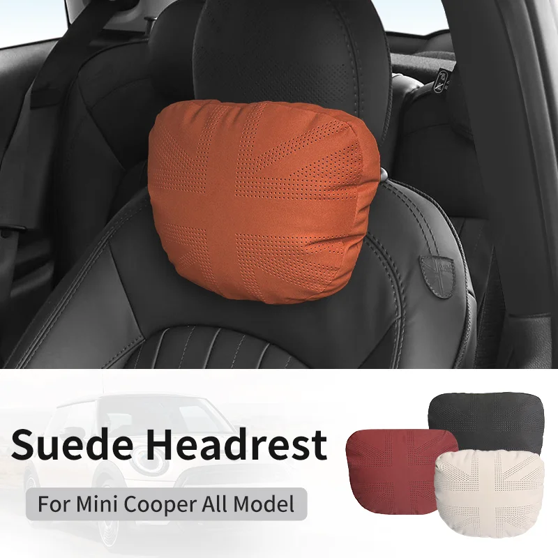Car Headrest Neck Support Seat For Mini Cooper F56 F60 R56 R60 J01 J05 U25 F66 Suede Soft Universal Adjustable Car Neck Pillow