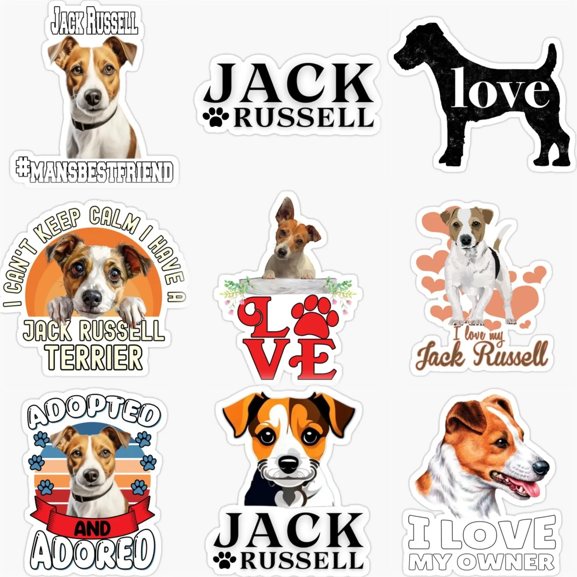 

Jack Russell Cute Pets Creative Sticker for Decorate Car Bicycle Helmet Wall Fridge Customizable