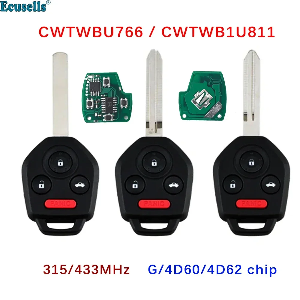 

4B 315/433Mhz ID62/4D60/G Chip Remote Car Key For Subaru Impreza Forester Crosstrek Outback Legacy Tribeca CWTWBU766 CWTWB1U811