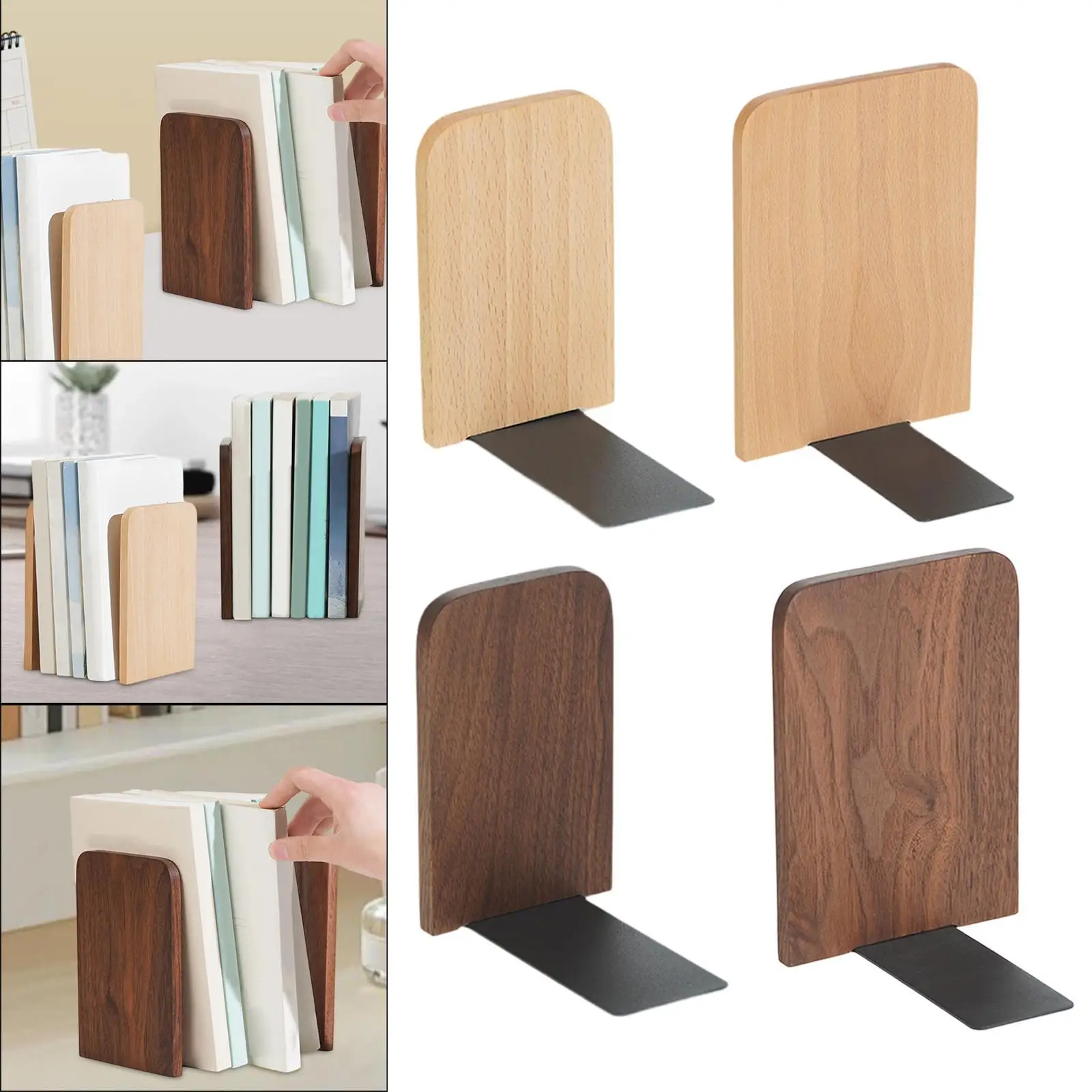 خشبية كتاب نهاية كتاب سدادة بسيطة مكتب كتاب حامل متعدد الوظائف للأقراص المضغوطة/مجلات للأرفف سطح المكتب خزانة الكتب