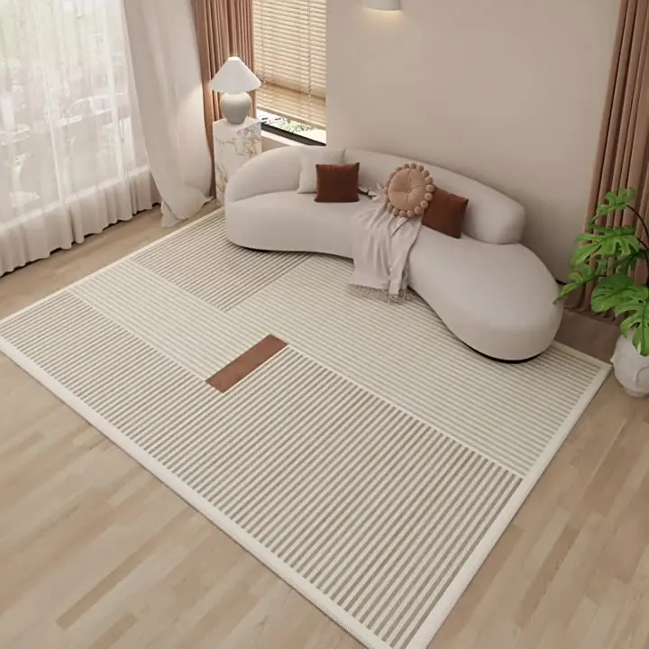 

Hot Selling Nordic Geometric Carpet Essential for Living Room Sofa & Coffee Table Area Anti-Slip Bedroom Bedside Full Paved Mat