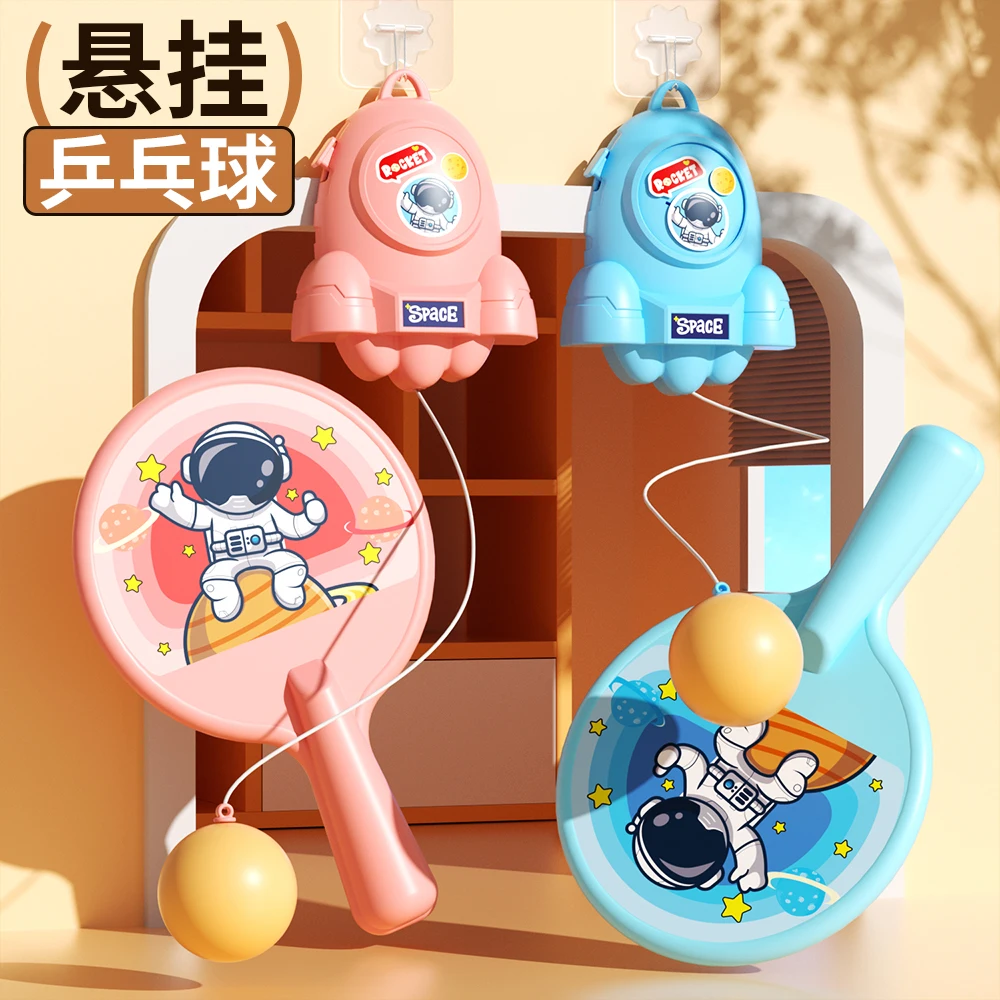 Children's Table Tennis Practice Trainer with Hanging Ball for Hitting, Sports Toy for Boys and Girls Indoor Exercise Toy