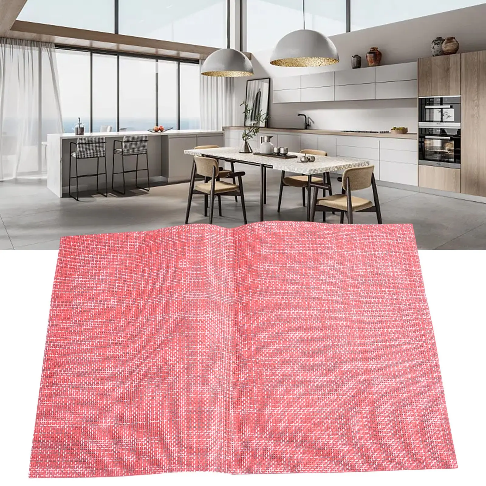 Solid Color Household Dining Table Placemat Thickened Woven Pvc Placemat Table Placemats Modern Home Decoration Accessories