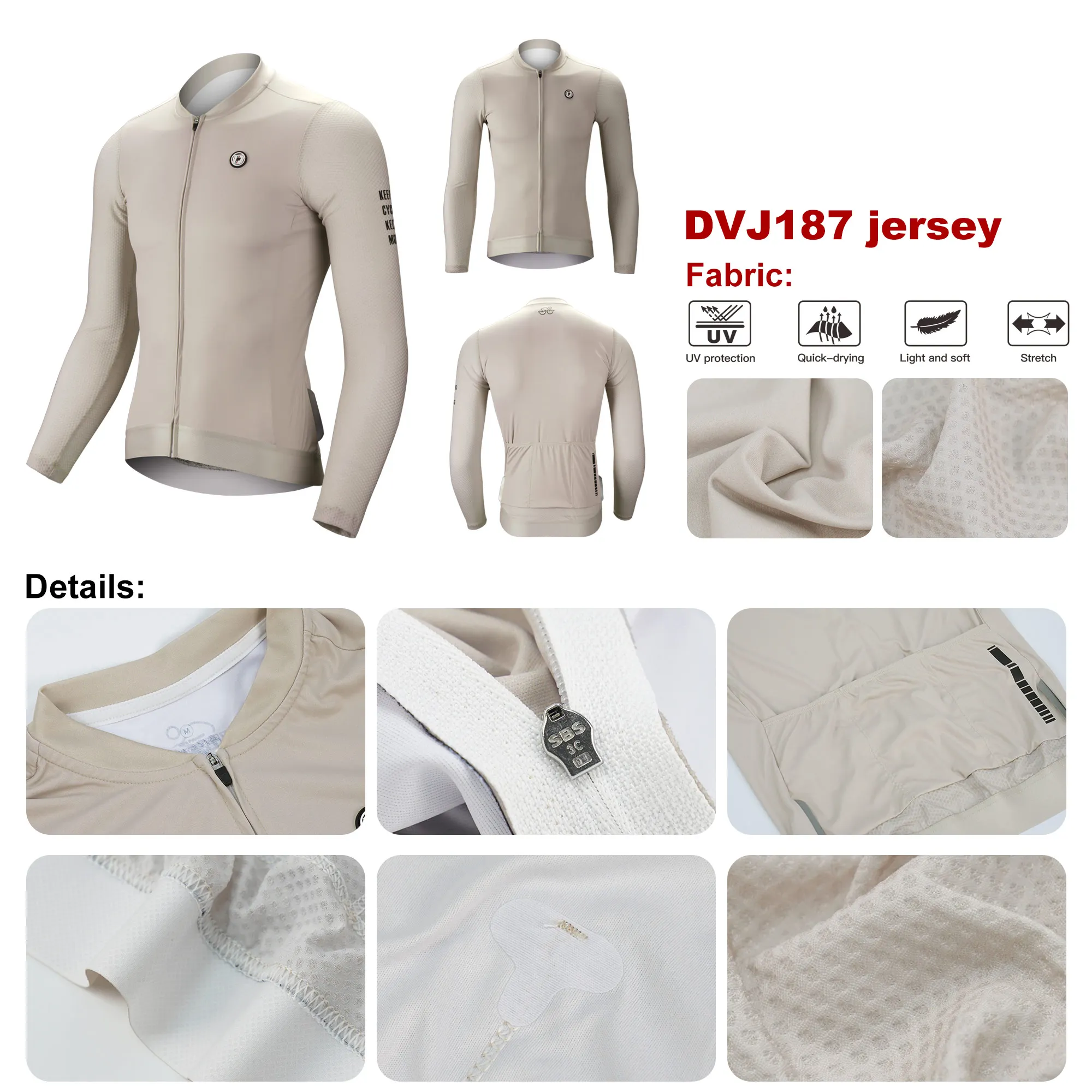 DAREVIE Radtrikot mit 3D-Bubble-Ärmeln, UV-Schutz, Profi-Level, Herren-Radtrikot, Feuchtigkeitsableitend, Rutschfest – Detail 15