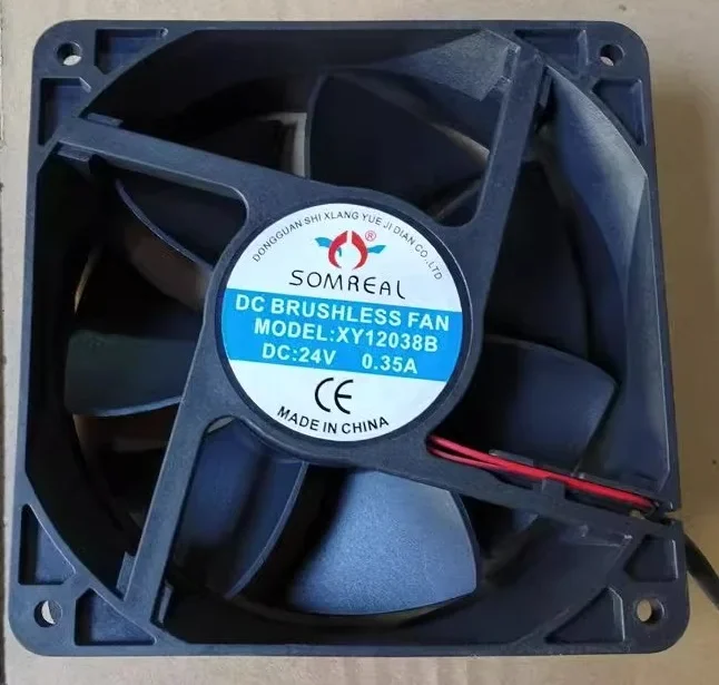 New Fan For SOMREAL XY12038B 24V 0.35A 12CM 12038 Welding Machine Frequency Converter Cooling Fan 120*120*38mm