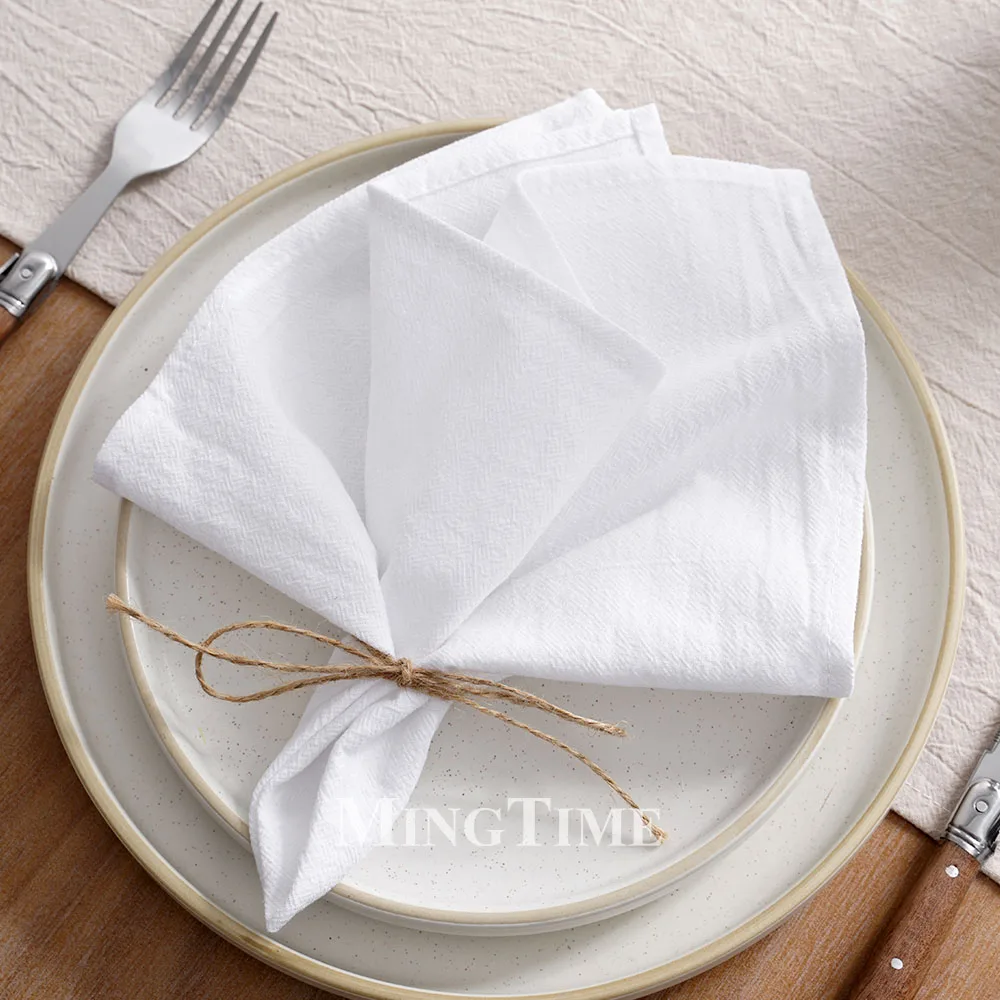 Cloth Napkins 6/12/24pcs 40x40cm Solid Color Washed Cotton Reusable Washable Table Napkins for Wedding Christmas Party