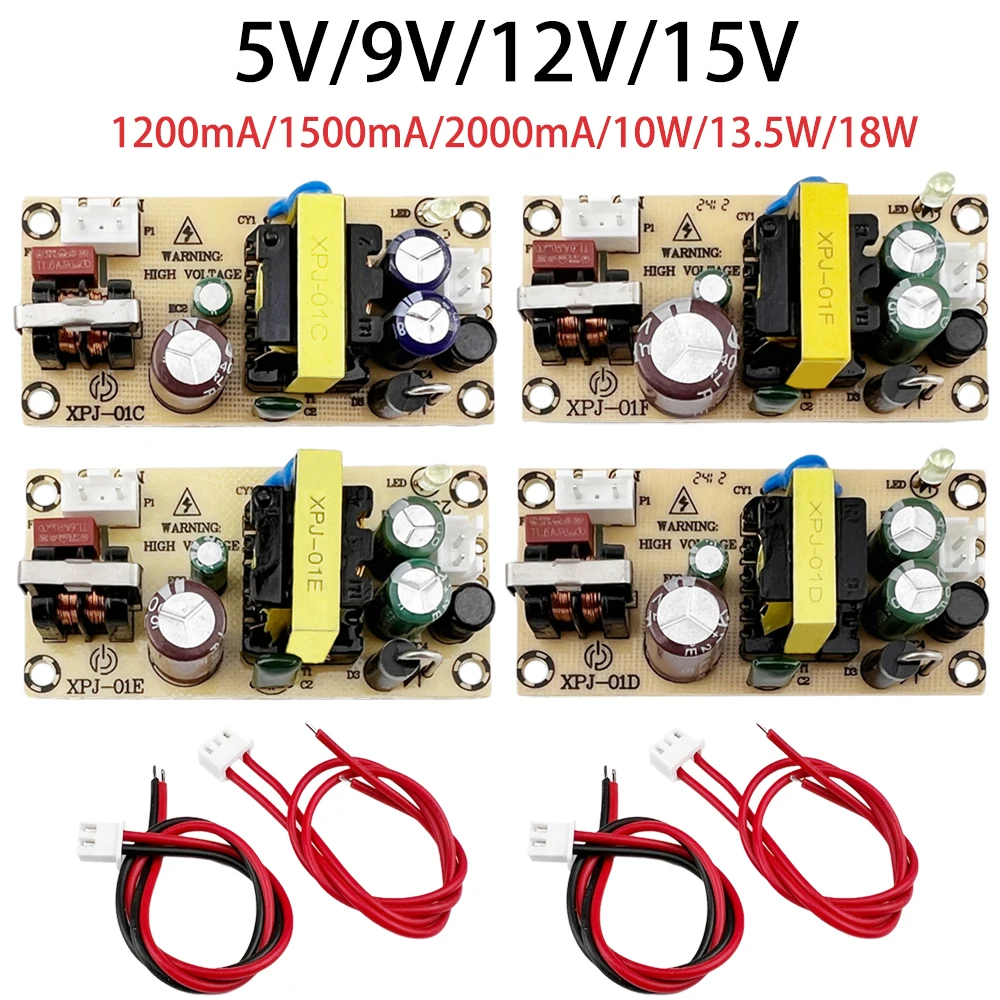 AC-DC 12V 1.5A 5V 2A Módulo de fuente de alimentación conmutada circuito desnudo 100-265V a 12V 5V 9V regulador de placa para reemplazar/reparar