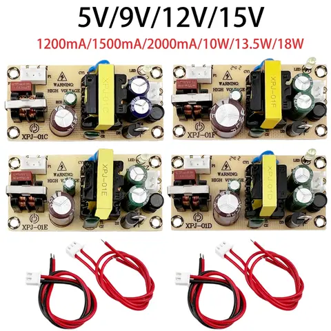 AC-DC 12V 1.5A 5V 2A Switching Power Supply Module Bare Circuit 100-265V to 12V 5V 9V Board regulator for Replace/Repair