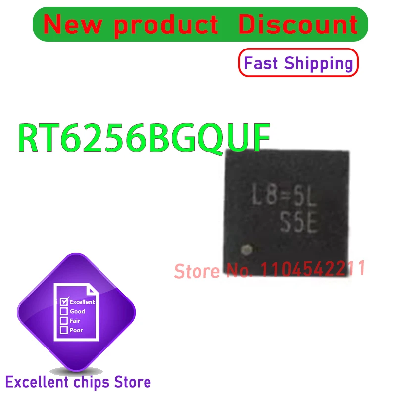 (10-20piece) 100% New RT6256BGQUF QFN-12 RT6256 QFN12 6256 Code L8=6A L8=4A L8=5D L8= Chipset