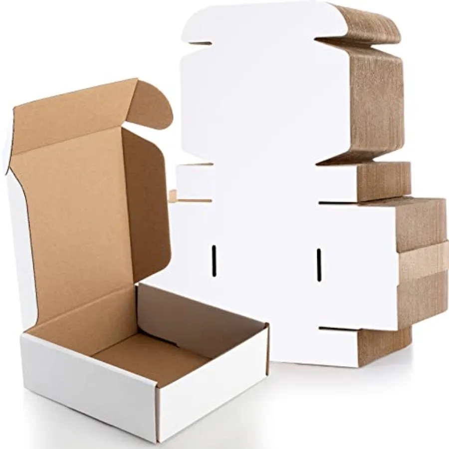 

100 Pcs Small Shipping Boxes 6 x 6 x 2 Inch Christmas Gift Shipping Corrugated Cardboard Mailing Boxes for Small Business Cardb
