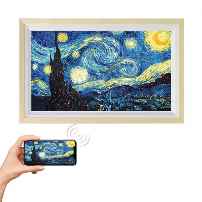 

21.5 24 27 32 43 50 55 Inch Wood Nft Digital Photo Frames Wifi Video Playback Wall Mount Lcd Screen Digital Photo Frame