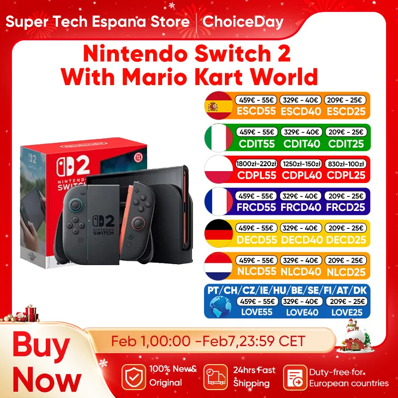 【Brand+】Nintendo Switch 2 z Mario Kart World, ekran LCD 7,9 cala, kontrolery Joy-Con2, stabilny tryb TV, gra wideo