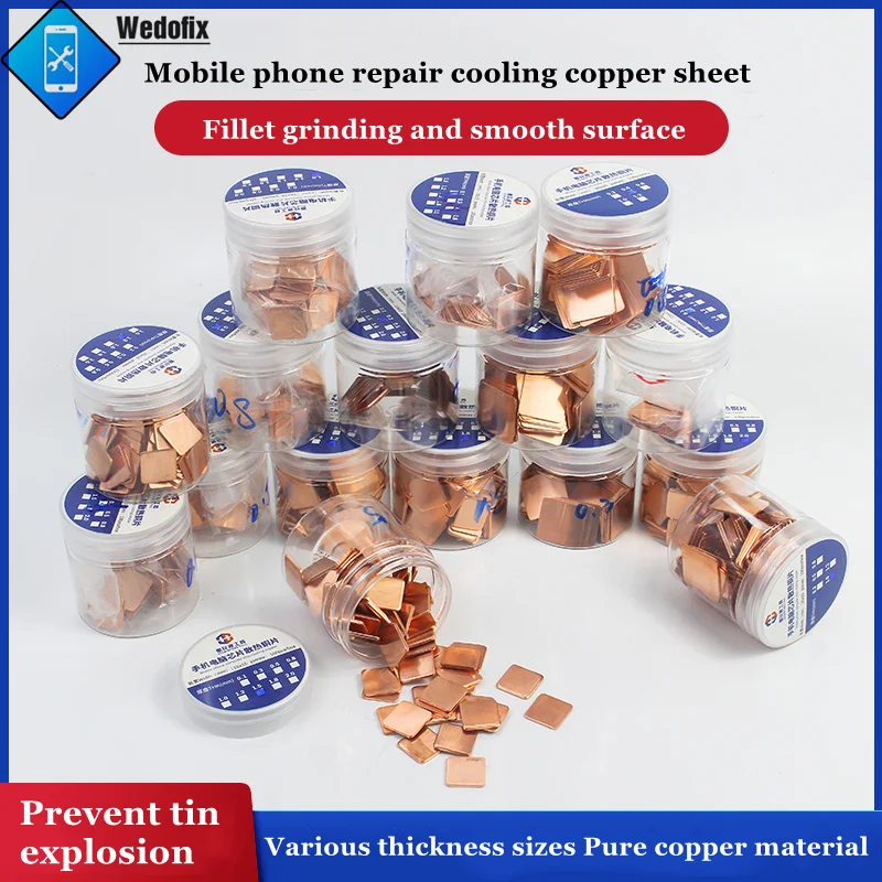 

100pcs/lot CPU Thermal Copper Sheet GPU Chip Cooling Heatsink Sheet for iPhone Motherboard Protective Laptop Repair