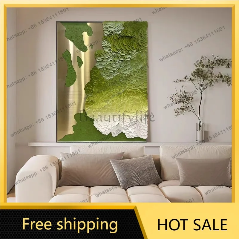 LJY modern light luxury abstract sofa background wall decorative painting cream wind three-dimensional