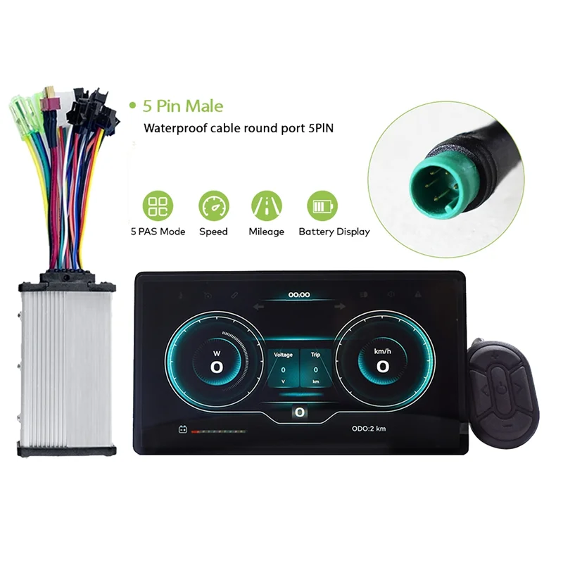 FSTE-H8 Electric Bicycle LCD Display+Controller Screen Projection Navigation Digital Stopwatch Speedometer For Ebike Meter 5PIN