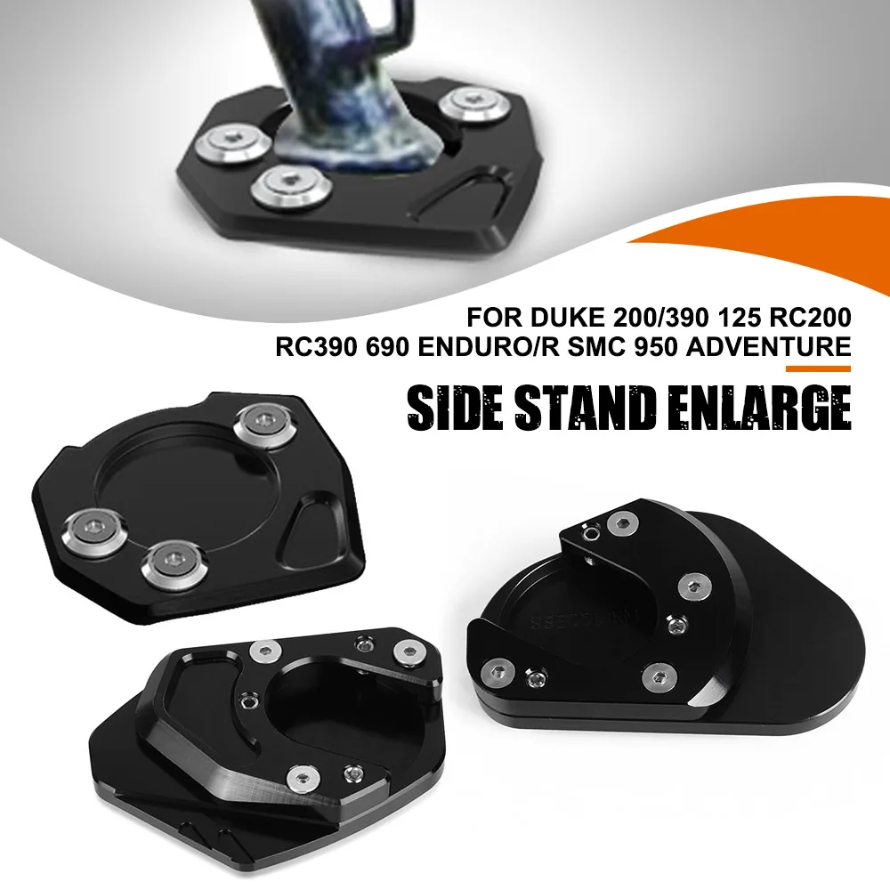 

Kickstand Extension Pad Support Plate FOR DUKE 200/390 125 RC200 RC390 690 ENDURO/R SMC 950 Adventure Foot Side Stand Sidestand