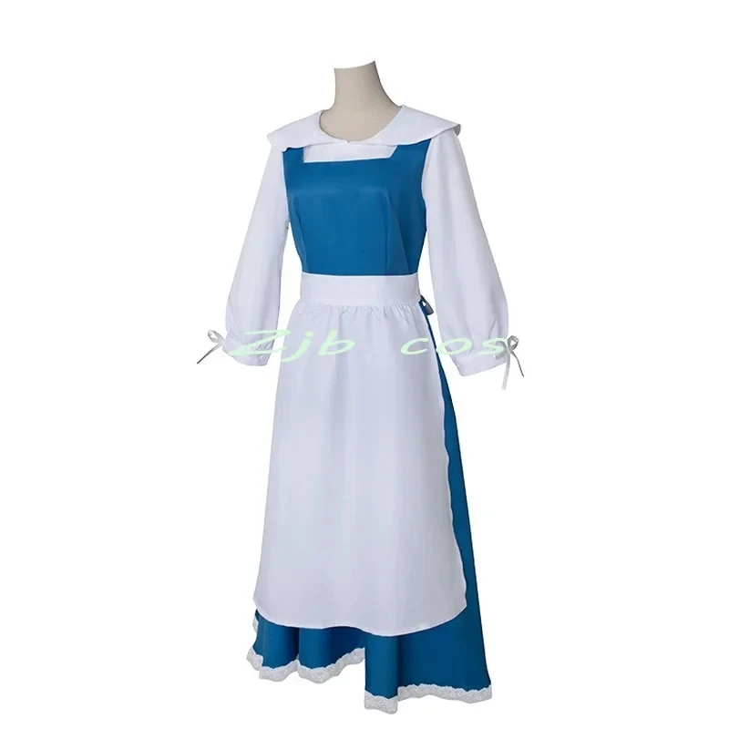 

❤2026✚Anime Beauty and Beast Cosplay Belle Cosplay Costumes for Women Blue Maid Dresses Halloween Party Costume◀