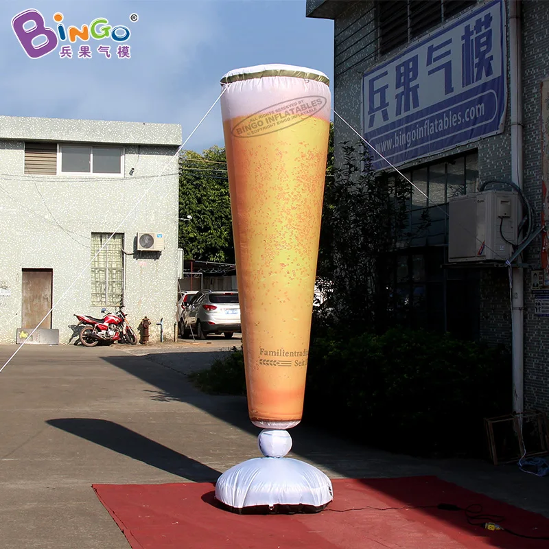 

Factory Hot Sale Giant Inflatable Printing Bottle Yellow Beverage Glass Model 3mh Beer Cup/Beer Glass For Advertising