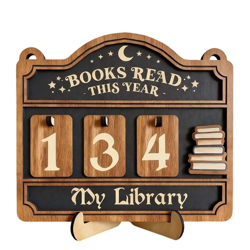 MLGB-Book Counter For Home Library Decor, Book Tracker, Books Read This Year Counter, Book Lovers Gift