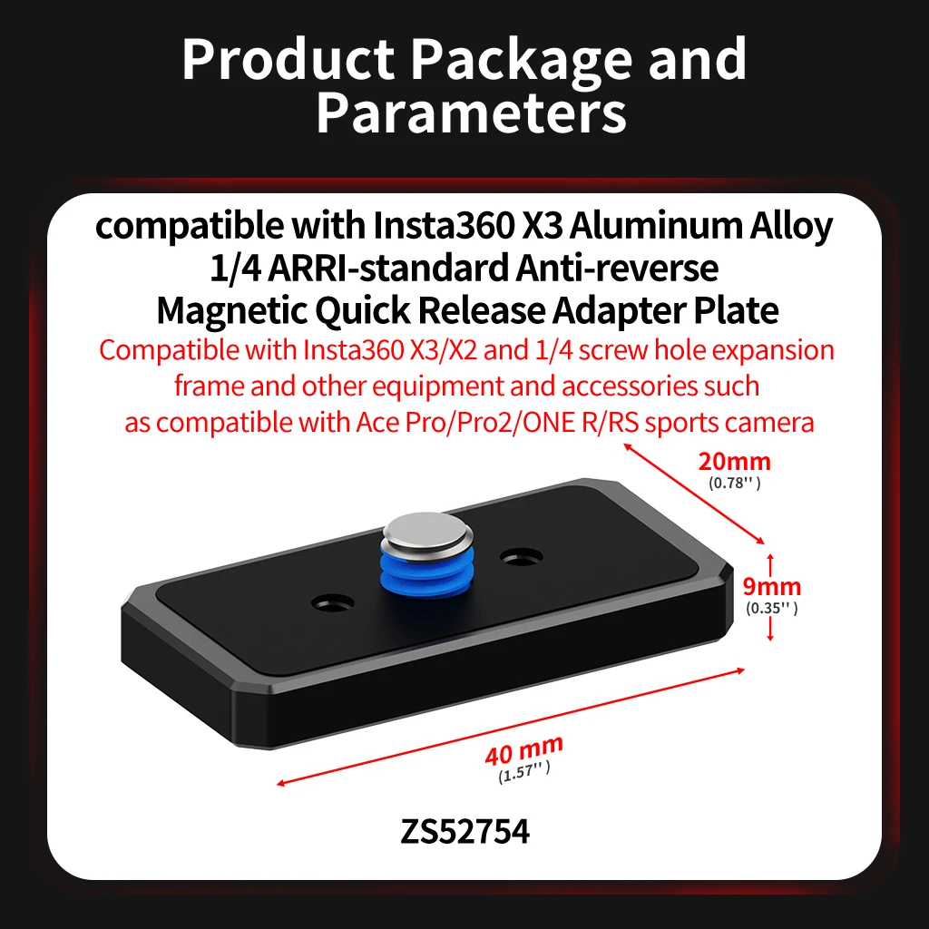 Magnetische Basis Schnellwechselhalterung Stativadapter 1/4 Schraubanschluss für Insta360 Ace Pro2 X6 X5 Osmo 360 Action-Kamera-Ständer – Detail 17