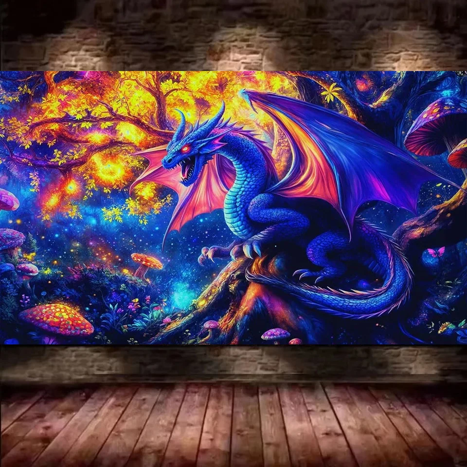 Purple Dragon Medieval Fantasy Animal DIY 5D Diamond Painting Animals Diamond Art Pintura Diamantes Diamond Nouveautés 2026