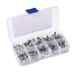 100pcs Fast-Blow Glass Fuses Assorted Kit 10Values Amp 5x20mm 250V 0.2 0.5 1 2 3 5 8 10 15 20A Quick Blow Tube Fuses Replacement