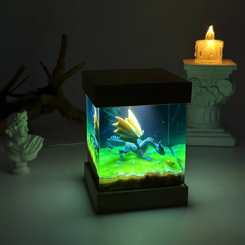 Magic Beast Organism Resin Table Light Creactive Art Decoration Lamp Gorilla Griffin Dragon Theme Night Light  USB Charge