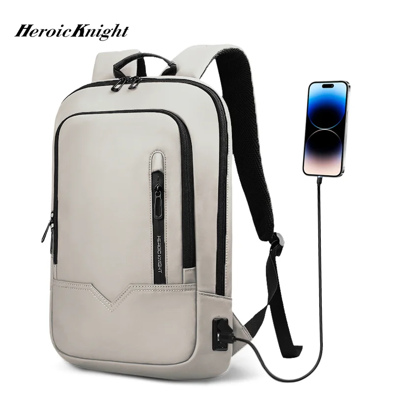 Heroic Knight Lightweight Laptop Backpack Multifunctional Men USB Charging Business Commute Backpack Fashion Waterproof Backpack