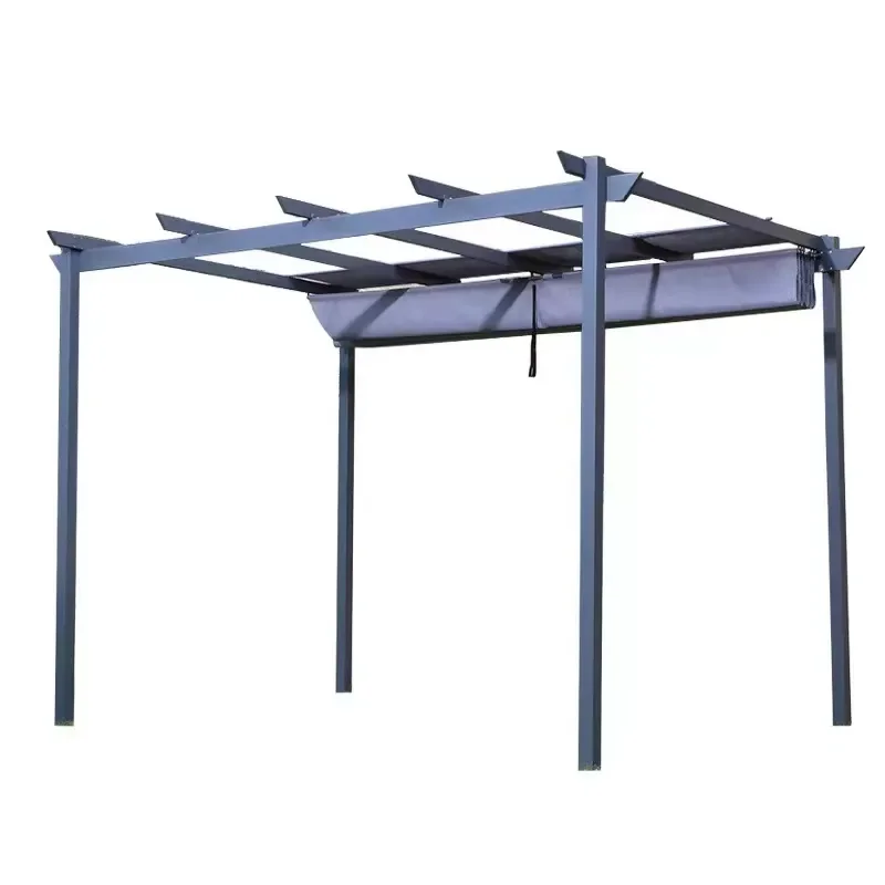 2026 Hot-selling Outdoor Products Semi-aluminum Semi-iron Outdoor Courtyard Pavilion Garden Awning Outdoor Sunshine Awning