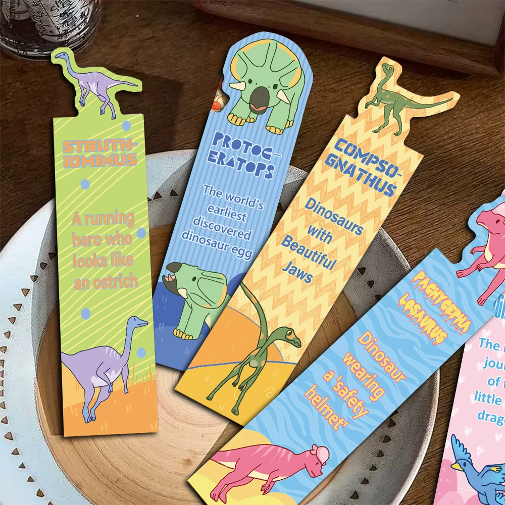 30PCS CDinosaur Alien Bookmark Decoration Painting Reading Page Book Labeled Paper Student Book Gifts to Mark Cards Bookmark
