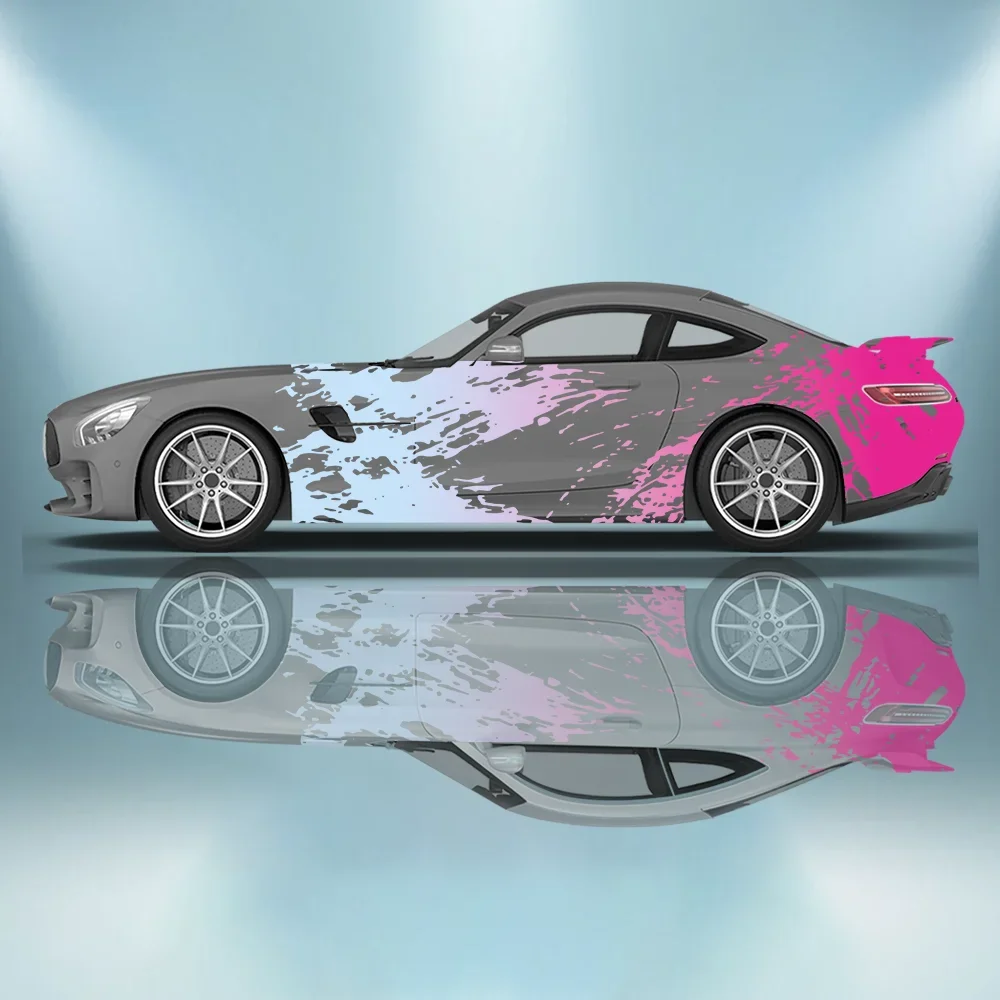 

Gradient Splash Lines Car Side Sticker Decoration, PVC Waterproof Scratch Resistant Decal, Car Protection, Auto Accessories Gift