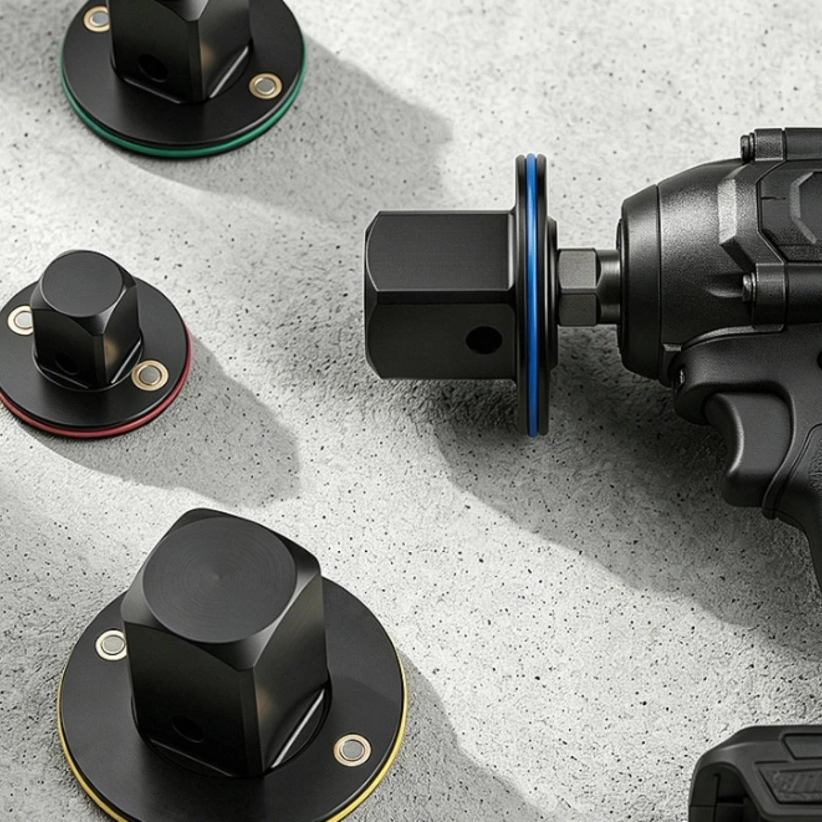 4 Pieces Impact Socket Adapter Set Thin Profile Impact Adapter Reducer Set Socket Converter Black Body