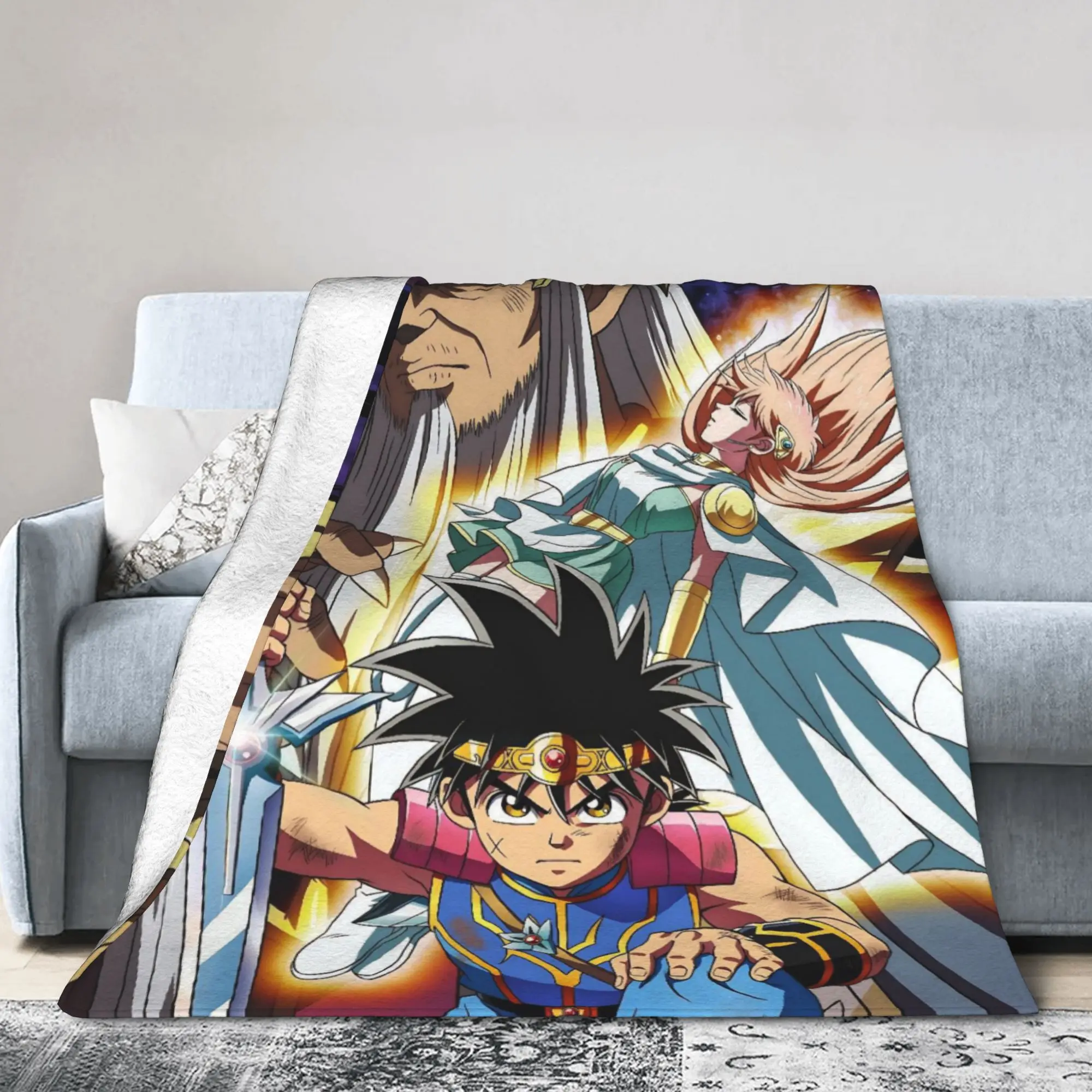Dragons Quests Game Blanket Cover Anlace Hero Erdrick Slime Flannel Throw Blankets Summer Air Conditioning Lightweight Bedspread